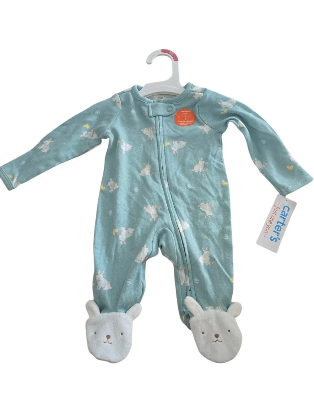 Carter’s Just One You Newborn Bunny 2-Way Zip Footed Sleeper NWT